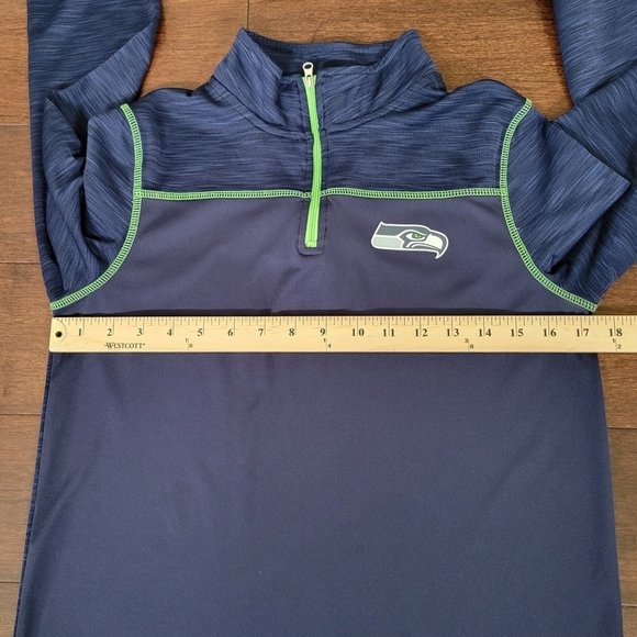 NFL Seattle Seahawks Blue 1/4 Zip Lightweight Pullover Jacket Kids Size L 14/16 - Picture 5 of 7
